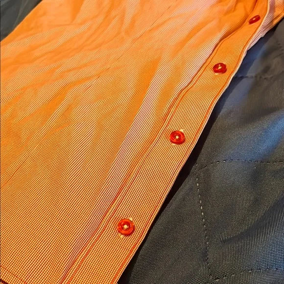 Vibrant Orange Button Down Shirt with Classic Collar - Picture 5 of 9